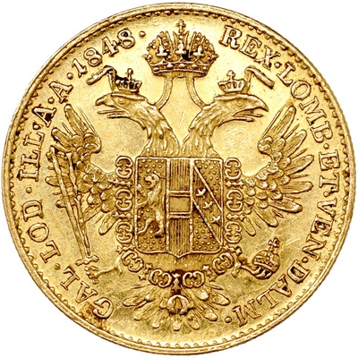 オーストリア=ハンガリー 1848年銘A ダカット金貨 フェルディナンド1世 VF美品 ウィーンミントEF