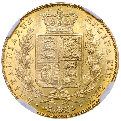 イギリス 1838年 銘特年 ソブリン 金貨  ビクトリア ヤング ヘッド　NGC MS62 発行初年度