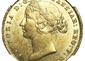 イギリス領 オーストラリア 1866年銘 ソブリン金貨 シドニーミント ビクトリア ヤングヘッド NGC MS61