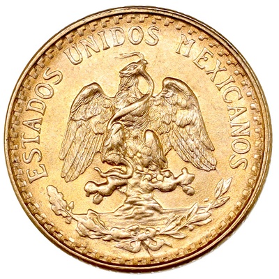 メキシコ 1945年Mo 2ペソ金貨 UNC未使用