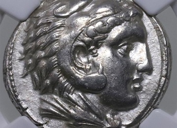 古代シシリー BC300-289 テトラドラクマ銀貨 アレキサンダー大王 ヘラクレス NGC Ch XF