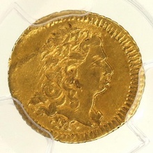 ブラジル 1734M 400レイス金貨　ジョアン5世　PCGS Genuine AU鑑定