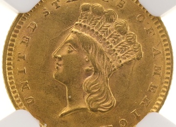 アメリカ　1856　1ドル金貨　インドヘッド　Type3　NGC　AU58
