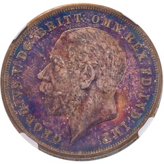 イギリス　1935年銘 プルーフ クラウン銀貨 陽刻エッジ ジョージ5世 NGC PF64 トーン