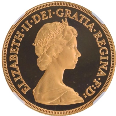 イギリス 1981年 エリザベス ５ポンド金貨　NGC PF69UCAM
