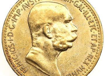 オーストリア　1909　10コロナ金貨　フランツ・ヨーゼフ　UNC-～UNC