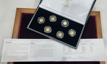 Somalia/Turkey/Kazakhstan - Miniature Gold Icons of the Ancient World a 6-coin set comprising Turkey 1,000,000 Lire 1997 Kroesus, Somalia 50 Shillings (4)