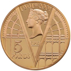 イギリス 2001年 5ポンド プルーフ金貨  ビクトリア  没後100年 FDC完全未使用