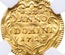 スイス　1725年　チューリッヒ　1/4ダカット金貨　NGC　Aud